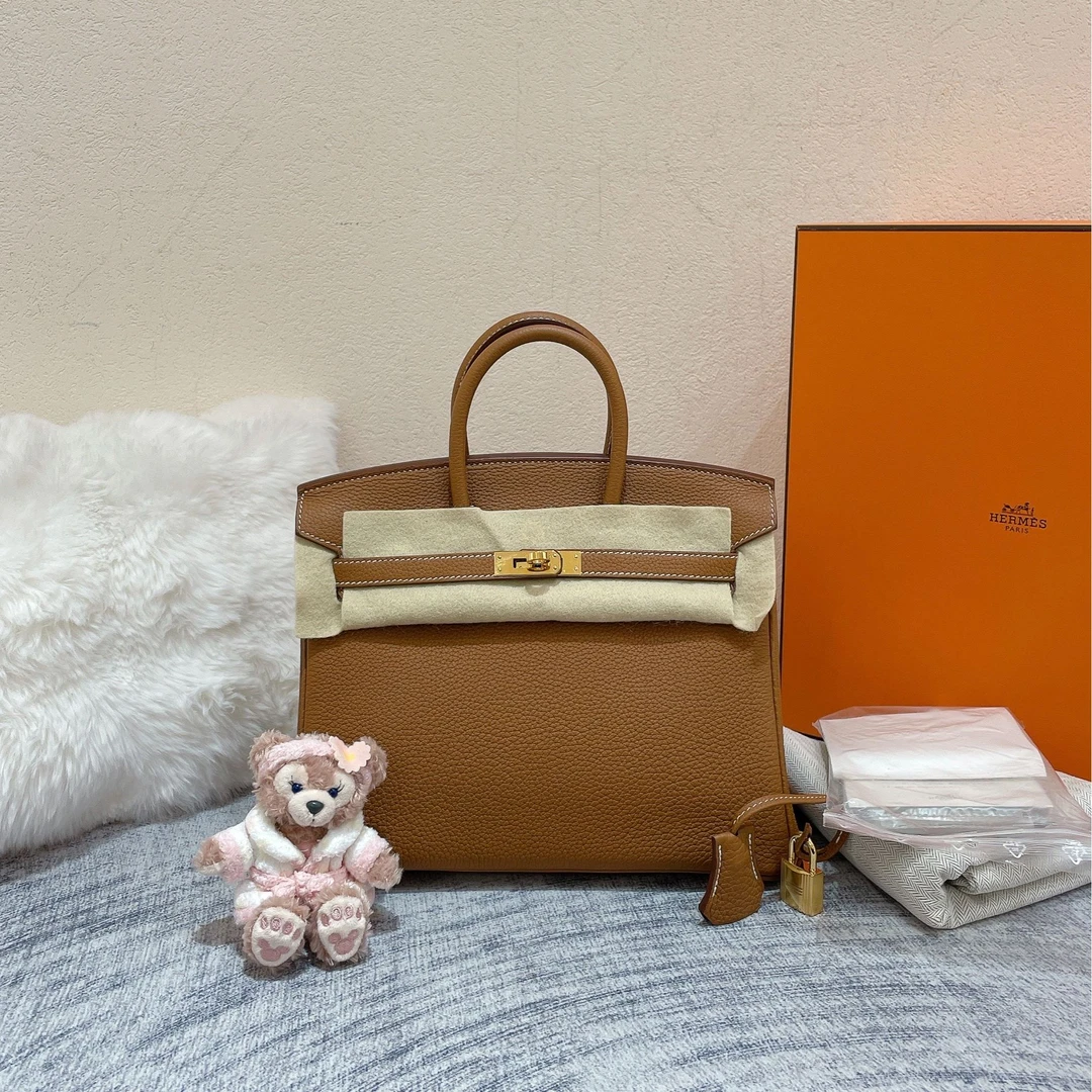 99新  一泽奢品/Hermes/birkin 25 金棕手提包/Z24070406A