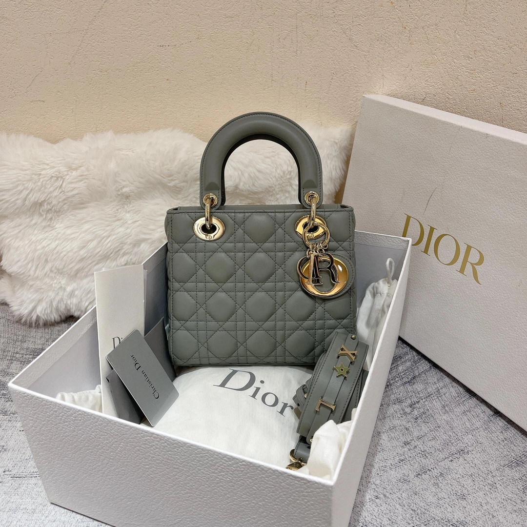 95新  一泽奢品/dior/岩石灰四格戴妃包/Z24072331A