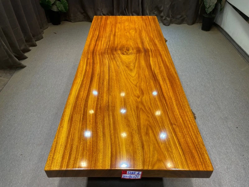 【3385】210-82-7.5方圆盘豆实木大板会议桌成人办公桌茶桌【送桌腿】