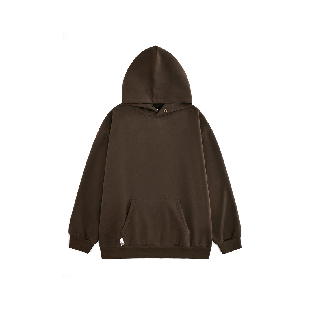 美式休闲重磅700克百搭极简纯色连帽卫衣