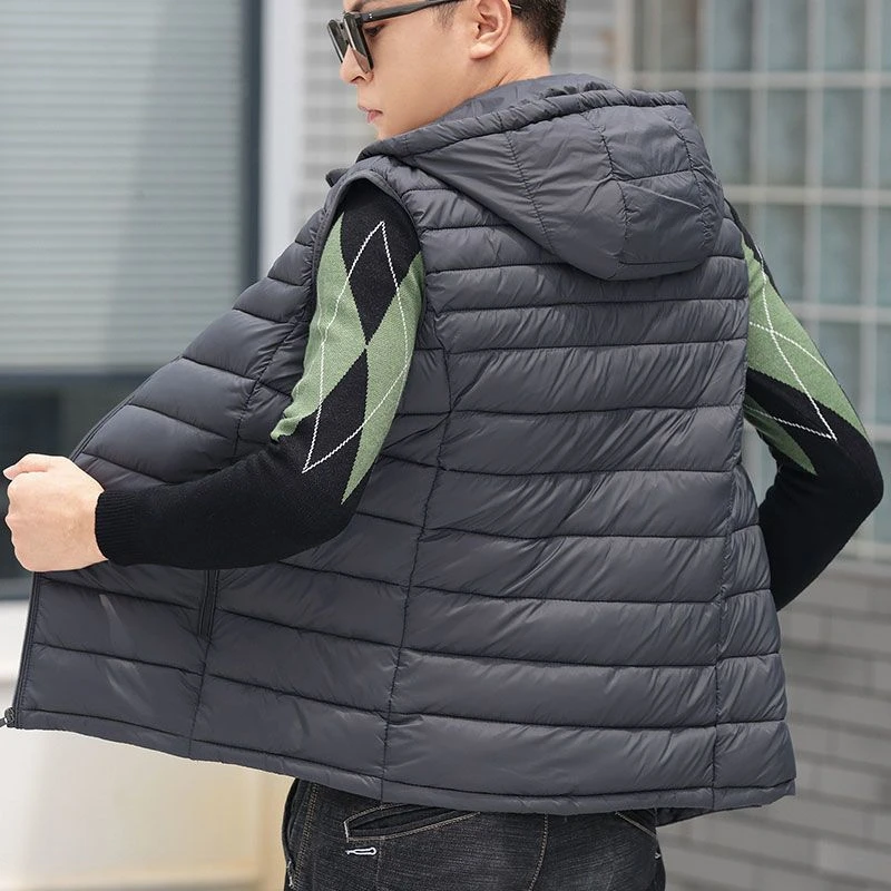 波司豋羽绒服马甲男士短款秋冬季轻薄保暖马夹外穿背心大码连帽坎