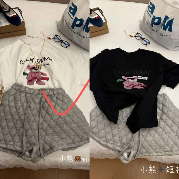 Buyfunny宝藏店铺~圆领卡通宽松百搭T恤