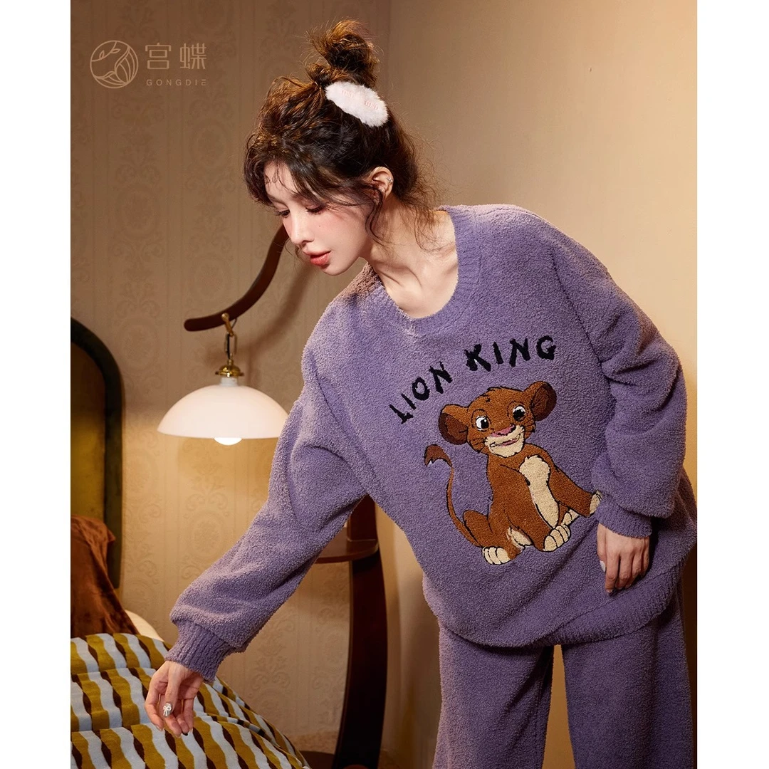 宫蝶【蓄热型】迪士尼狮子王米粒绒睡衣女秋冬可外穿防静电家居服