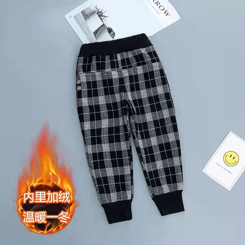 衣酷男女童冬季加绒三层加厚一体绒裤子儿童洋气保暖宝宝长裤潮