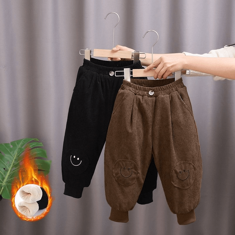 衣酷儿童棉裤冬季加厚男女童裤子灯芯绒三层夹棉加绒一条过冬长裤