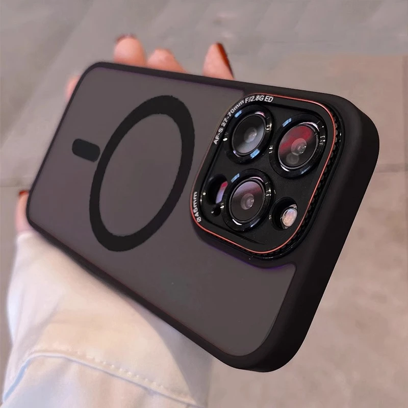 苹果15promax手机壳新款磁吸肤感磨砂iPhone14/13PM全包防摔12pro
