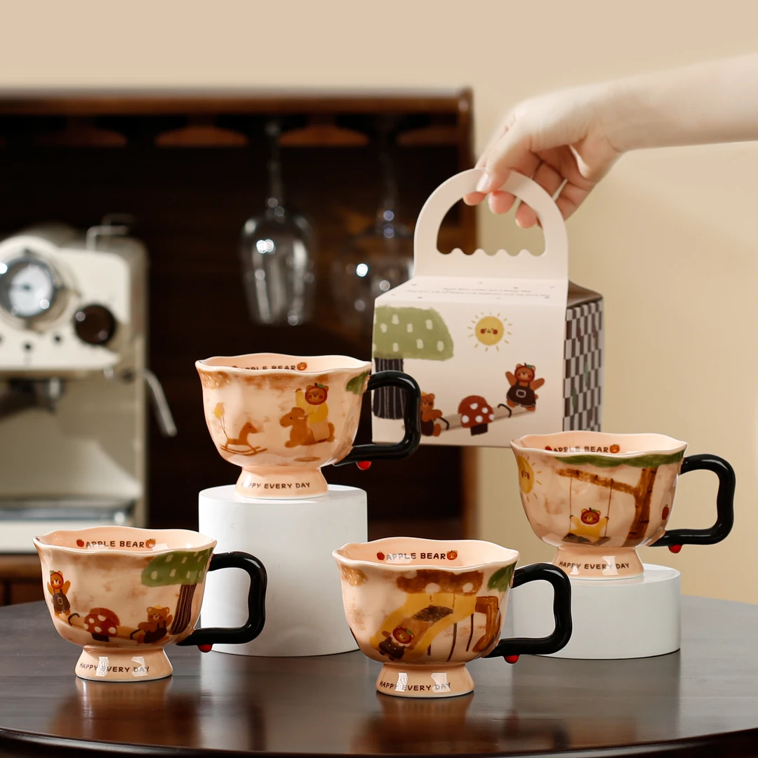 陶瓷杯子 马克杯 复古 艺术 高颜值 家用 喝水 可爱 水杯 伴手礼