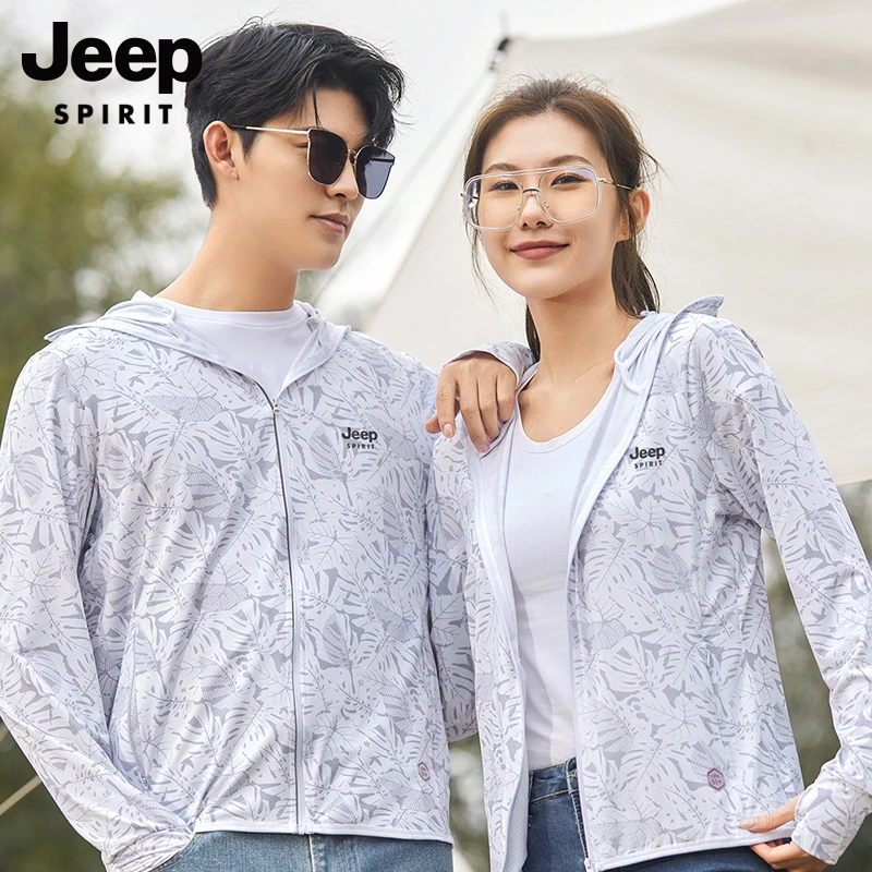 JEEPSPIRIT防晒衣男士夏季薄款防紫外线冰丝透气轻薄外套钓鱼服
