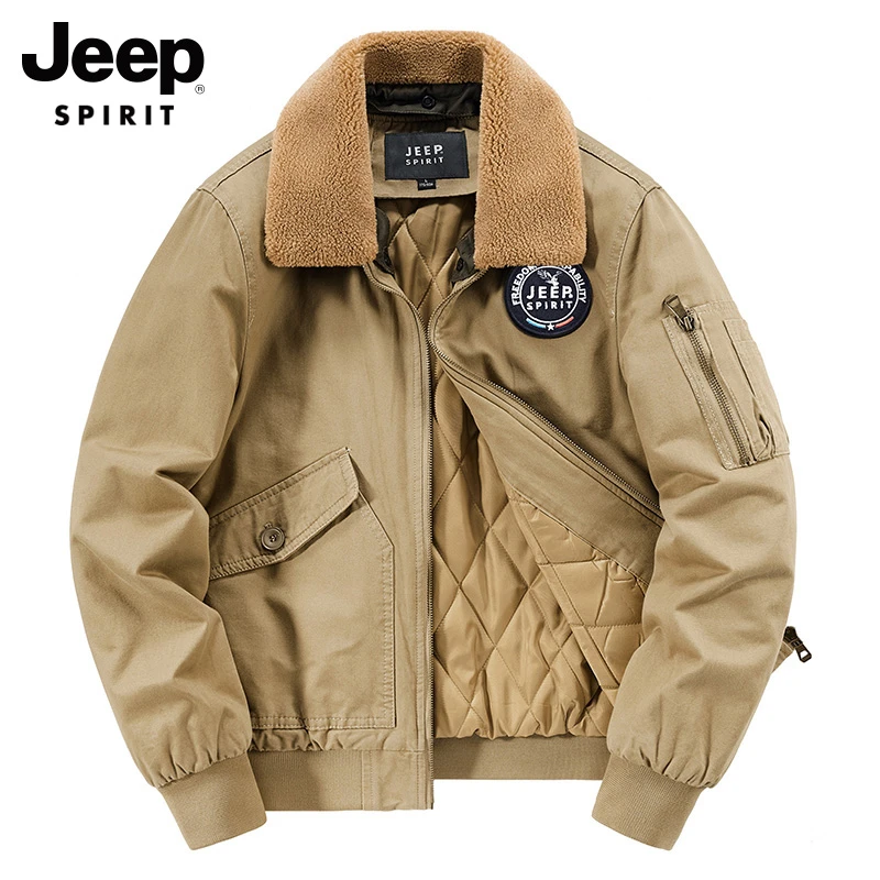 JEEPSPIRIT男士棉衣冬季加厚保暖夹克潮流男装大码休闲棉服外套