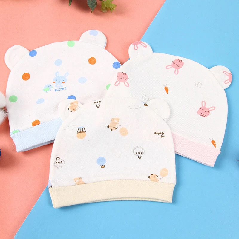 婴儿胎帽夏季薄款婴幼儿帽子0-3个月宝宝新生儿帽子