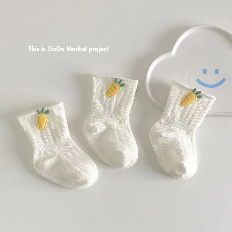 婴儿袜子a类棉袜0-3-6个月中筒袜不勒腿不掉筒袜子婴幼儿新生儿