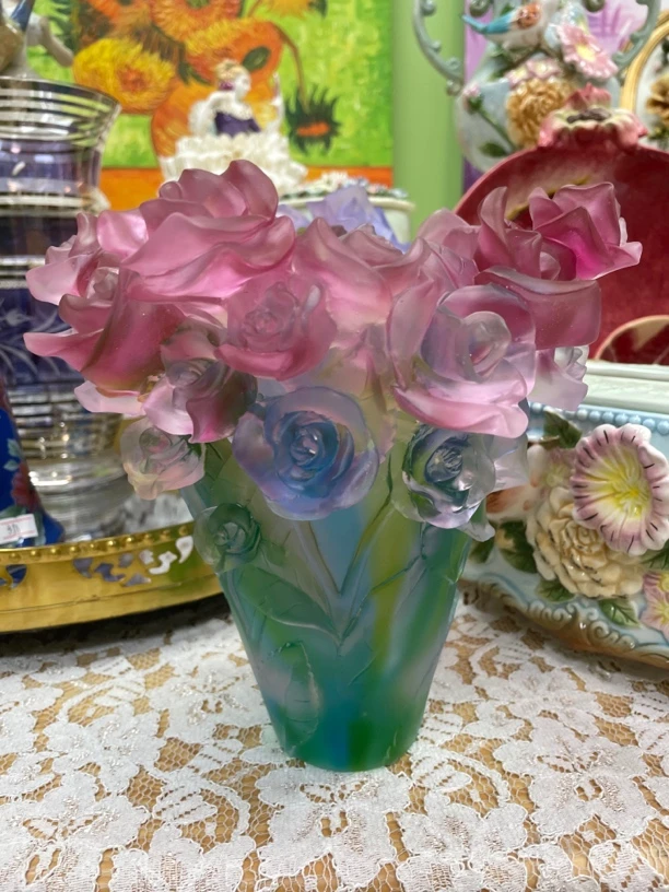 古法琉璃花瓶摆件默认气泡