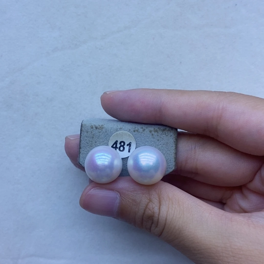 淡水珍珠耳饰18K金镶嵌48