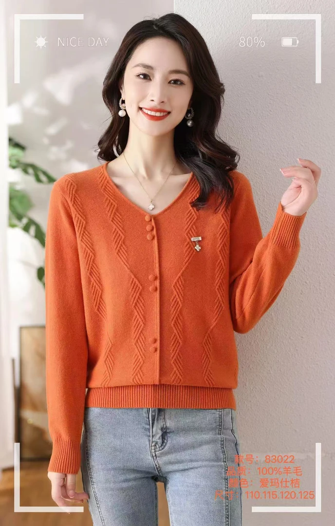 【玲玲】高品V领毛衫83022
