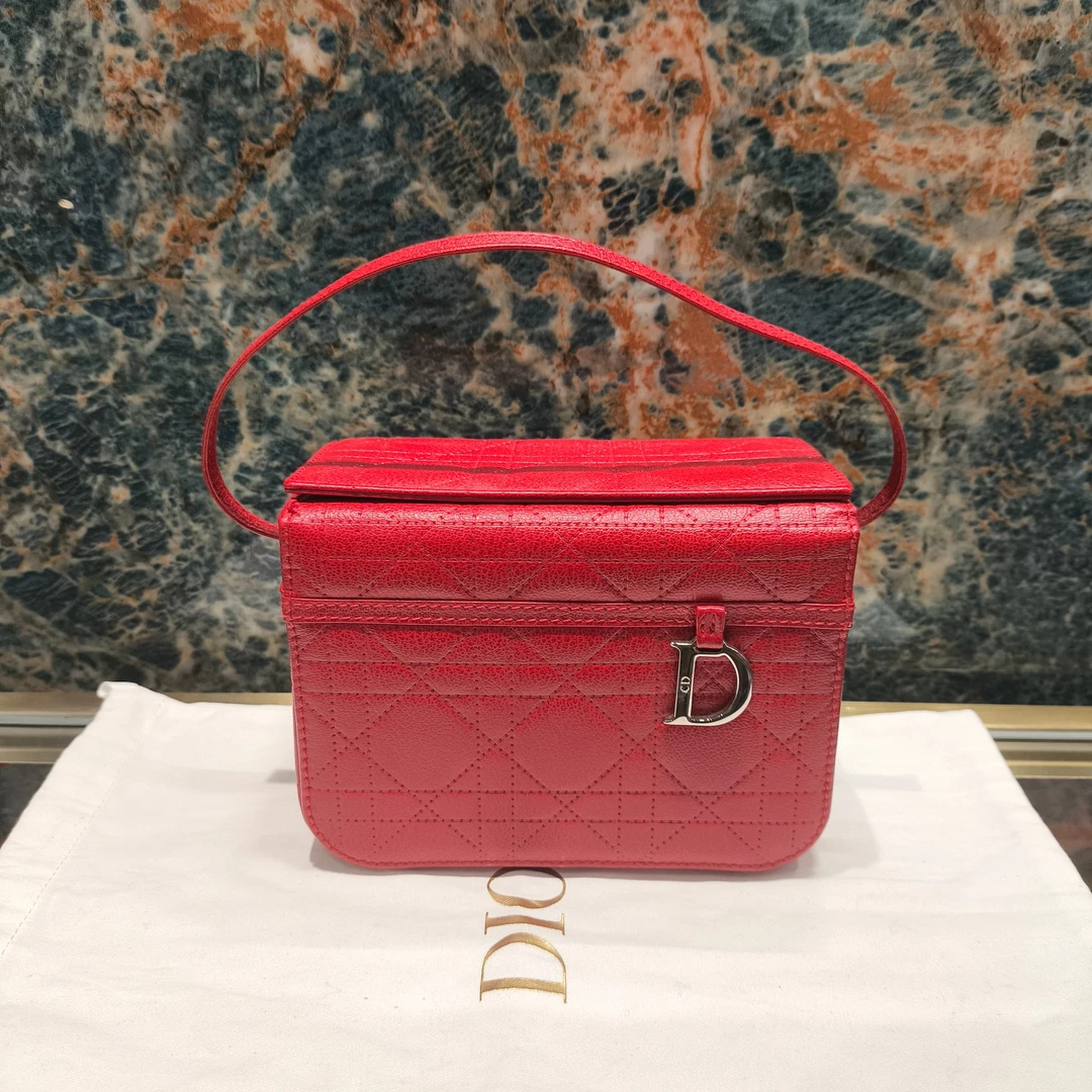 95新 DIOR/迪奥 红色中古盒子手提包 24805