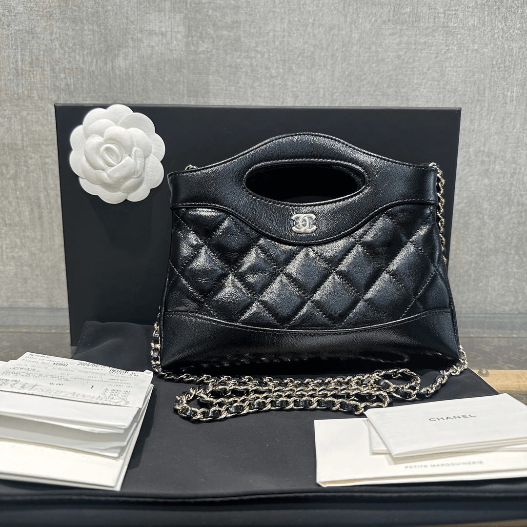 99新 Chanel/香奈儿 黑金24S 31bag nano手提单肩链条包21696
