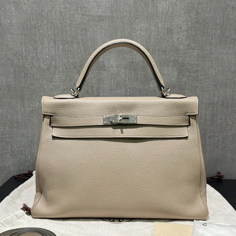 95新 Hermes/爱马仕  小竹子 Kelly32斑鸠灰 10165