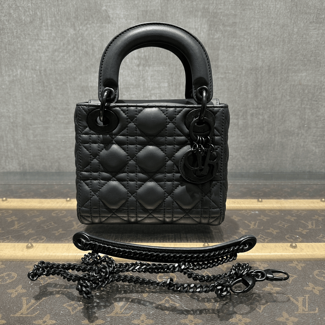 95新 DIOR/迪奥 so black三格戴妃手提斜挎包 13006