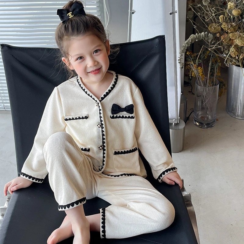 秋季儿童睡衣女童大童小香风长袖套装春秋6-12岁女孩公主风家居服