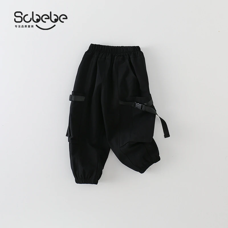 SCBEBE男童裤子秋季工装裤2024新款春秋款早秋长裤AK223