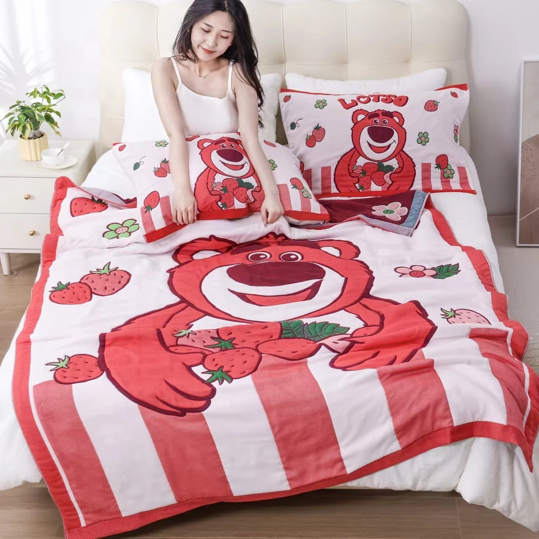 【平价入冬】正版迪士尼面包被150x200cm-开心草莓熊