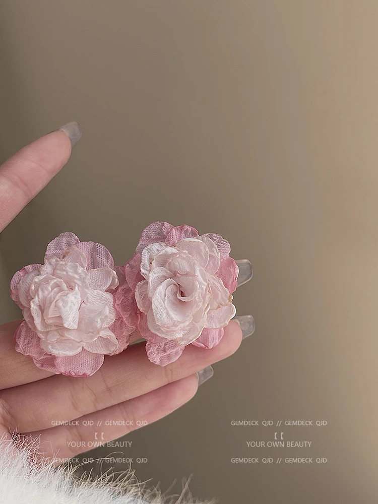 非金属布艺耳饰 【春意盎然】夏季小清新甜美气质耳环 A017