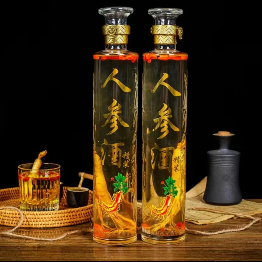 长白山参枸杞酒52度参酒装高档泡酒瓶礼盒装送礼1000ml/瓶c