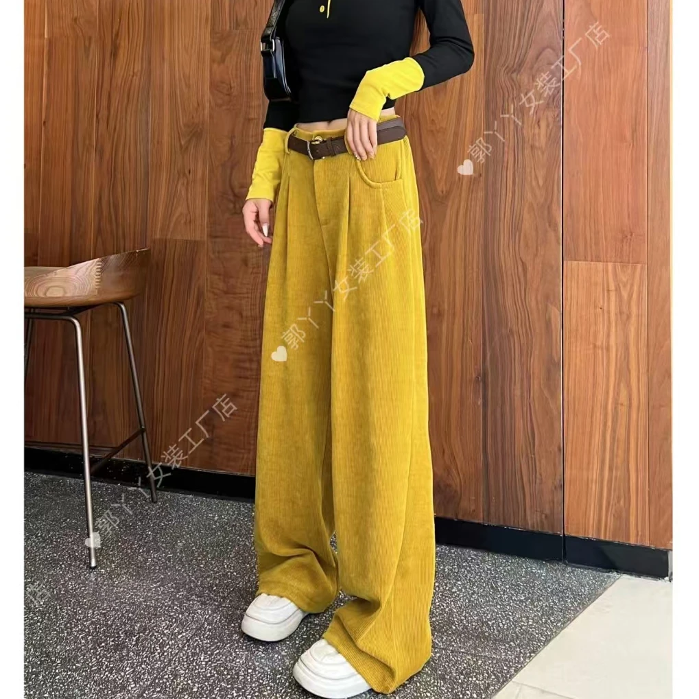 （工厂店）早春半松紧腰百搭休闲显瘦垂感直筒拖地裤（不加绒）