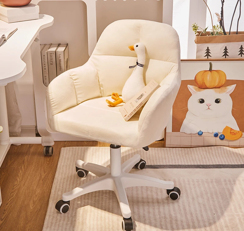 专业厂家舒适弧形学习座椅宿舍简易少女心可爱超大看书电脑椅北欧