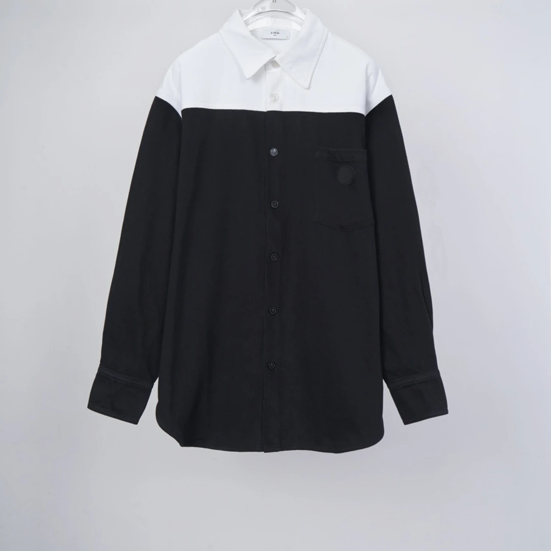 牛仔潮流黑白拼色 宽松休闲夹克外套 1534