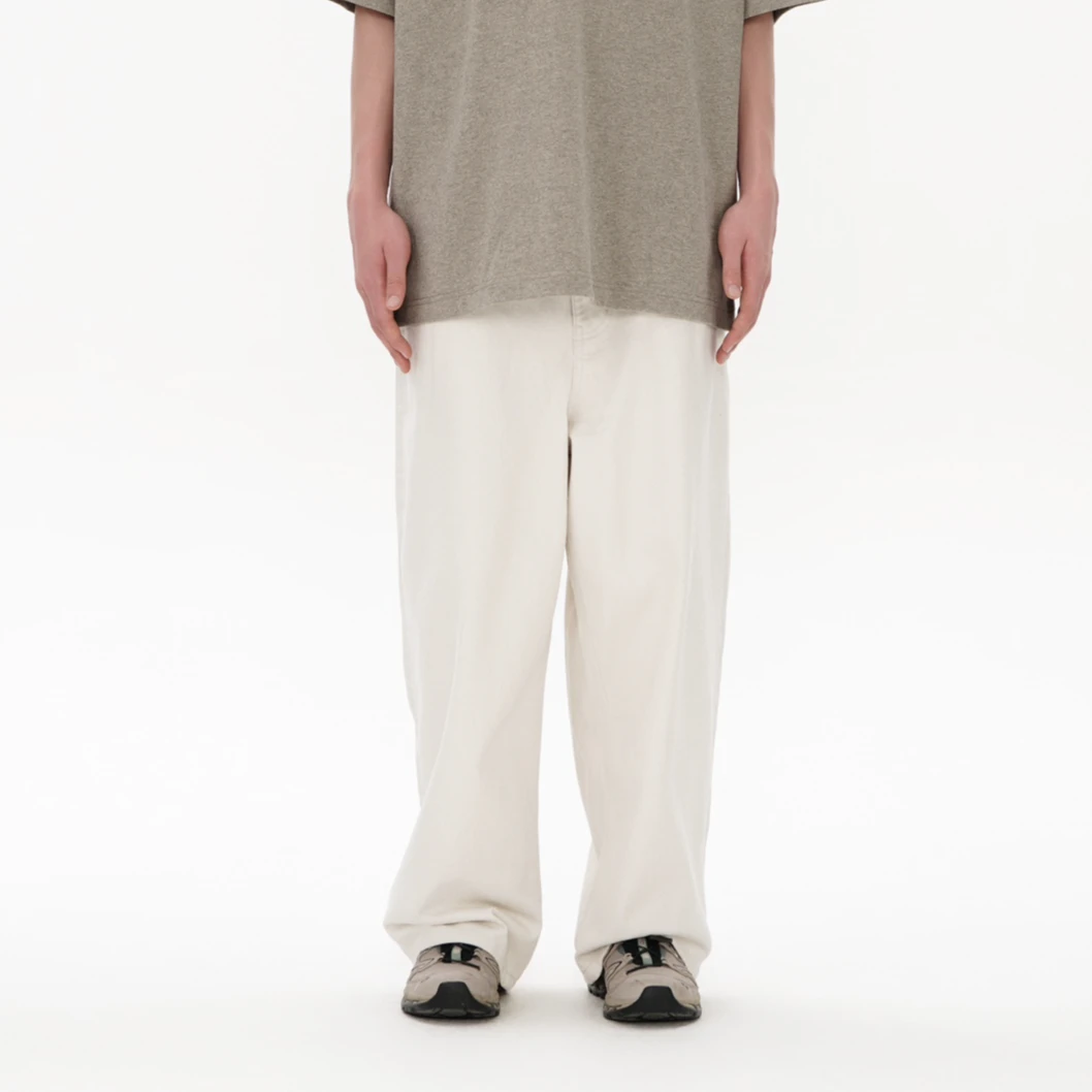 春夏新款 简约水洗宽松灰白色百搭牛仔裤   2837