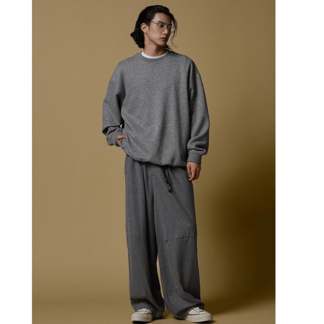 紫标anew act  阔型时装设计百搭羊毛混纺休闲裤 8820