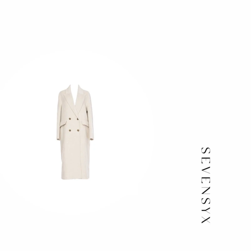 【羊驼白唯美长大衣】秋冬纯手工双面毛呢长款大衣显瘦不重轻盈气质