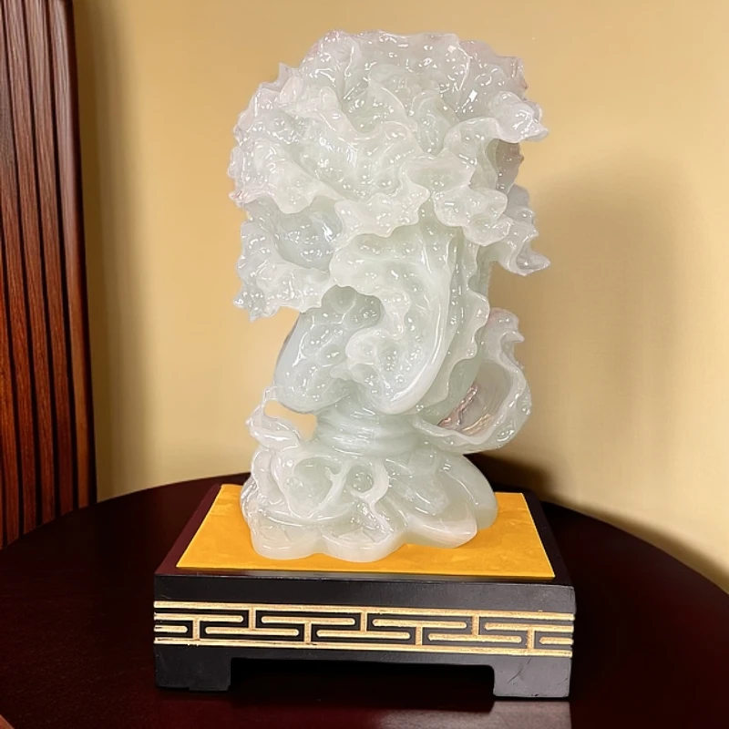 立地生财白菜摆件玉石居家玄关办公室装饰开业搬家乔迁送礼前台