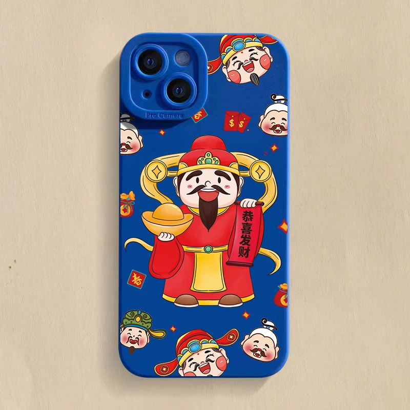 276财神恭喜发财苹果iPhone11瞳眼适用15手机壳14promax全包13高