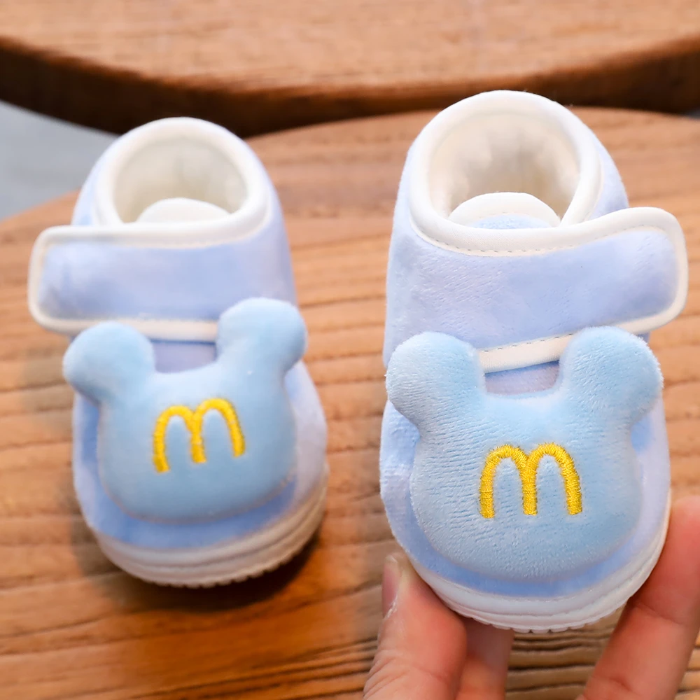 步前鞋新生儿冬季加厚学步棉鞋保暖0-6-15月男女宝宝魔术贴