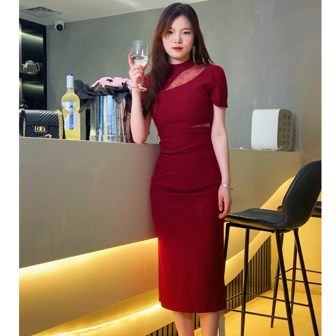 【小白】 B C夏季中式款性感气质包臀连衣裙 YBATB305126