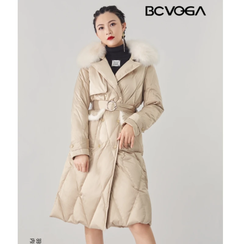 【RAIN】BCVOGA 长款大毛领收腰外套羽绒服 BBRC110201