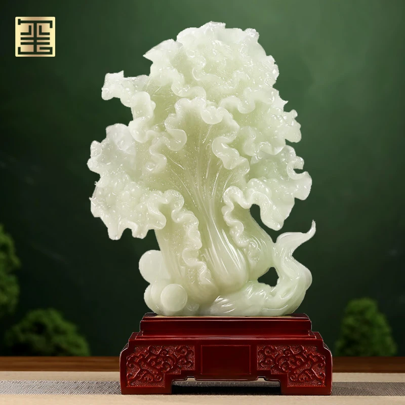 白菜摆件工艺品新中式乔迁开业礼品创意客厅玄关客厅电视柜摆件