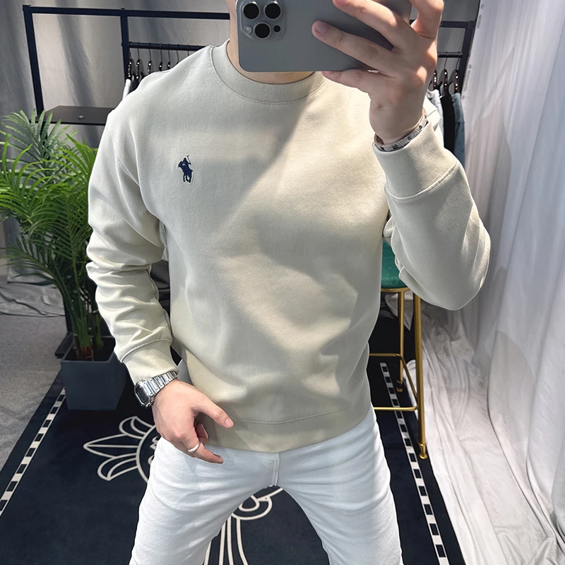欧洲站卫衣男款爆款2025新款秋冬刺绣高端成熟痞帅男装潮牌圆领
