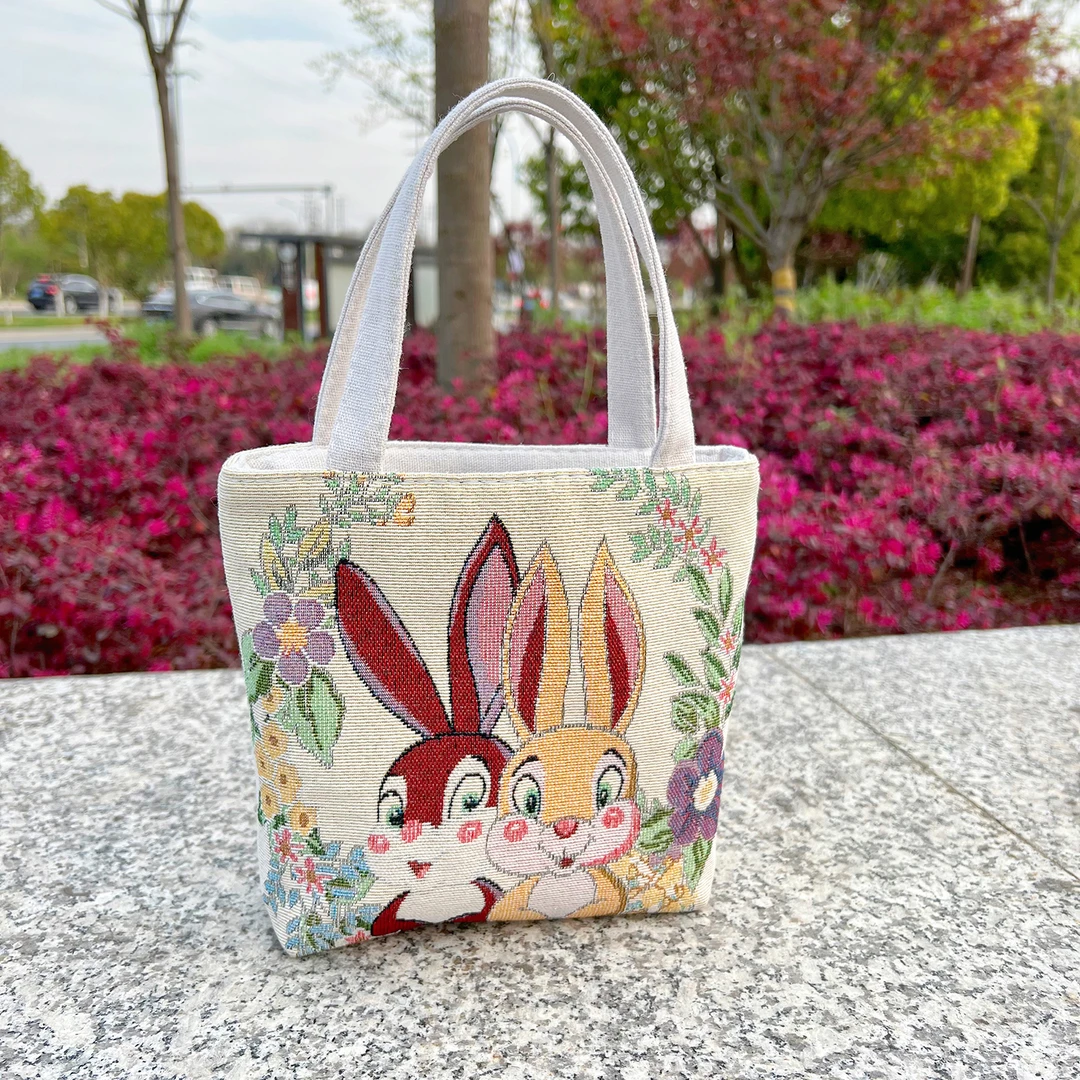 小号兔兔可爱金丝双面刺绣包包百搭通用时尚休闲简约民族风双肩包