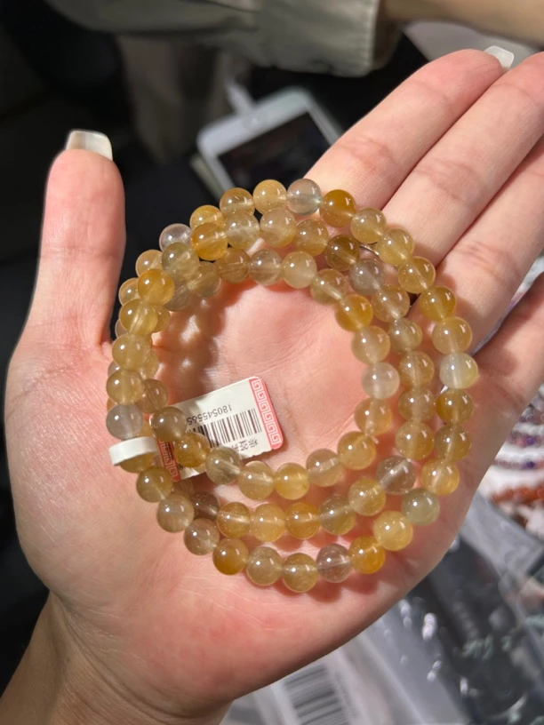 （多样性发一）天然水晶长链女生满发兔毛绕手三圈手链可当项链佩戴