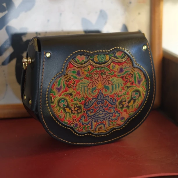 缦物 原创老绣团扇包单肩包斜挎包手工定制