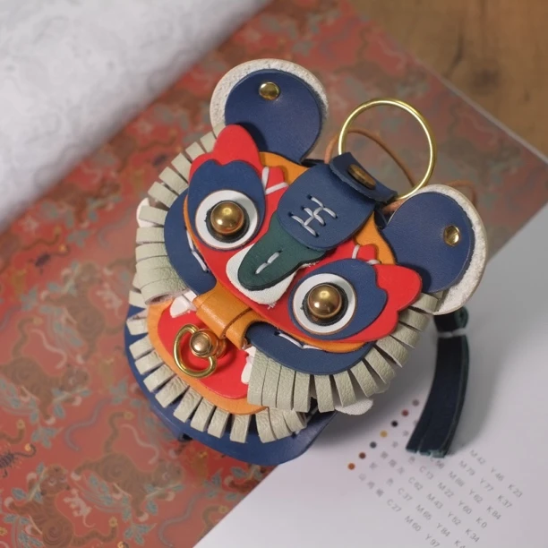 缦物老虎车钥匙包原创设计国风头层牛皮包挂钥匙挂