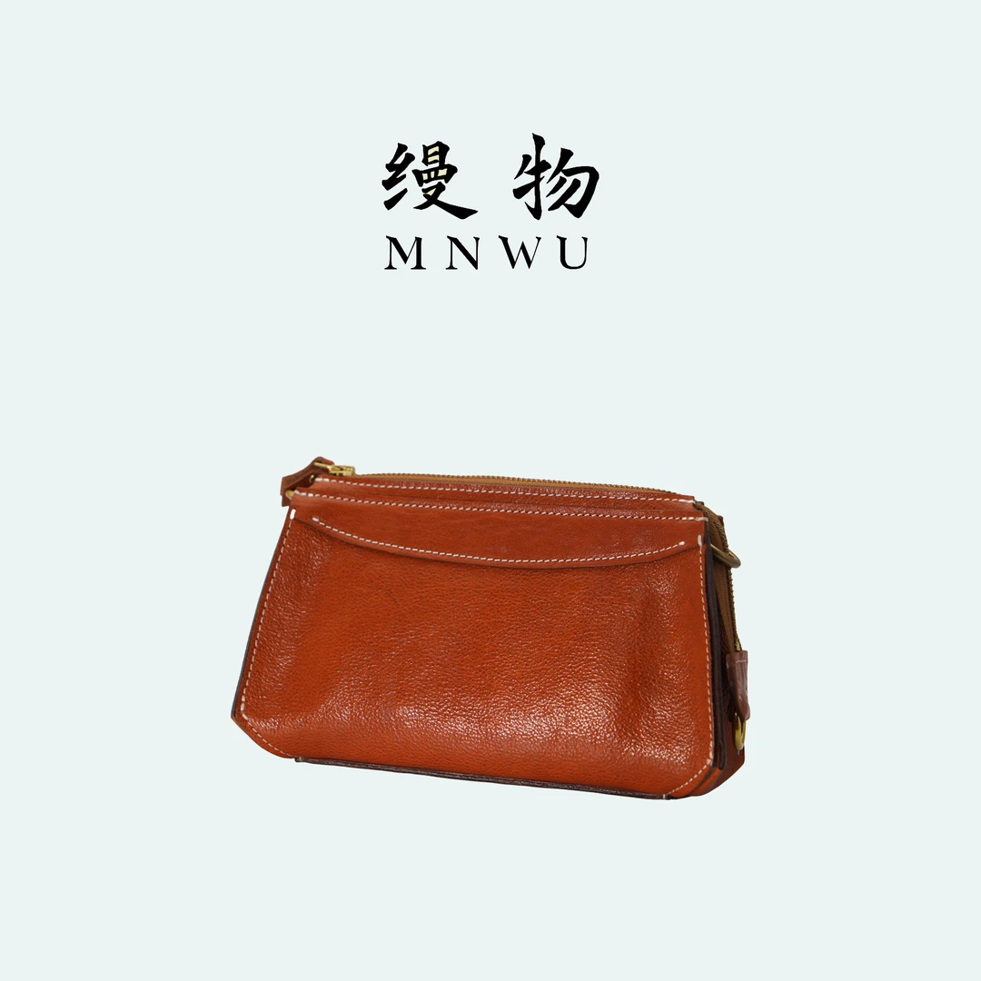 缦物如风原创设计头层牛皮手工制作单肩包斜挎包腋下包
