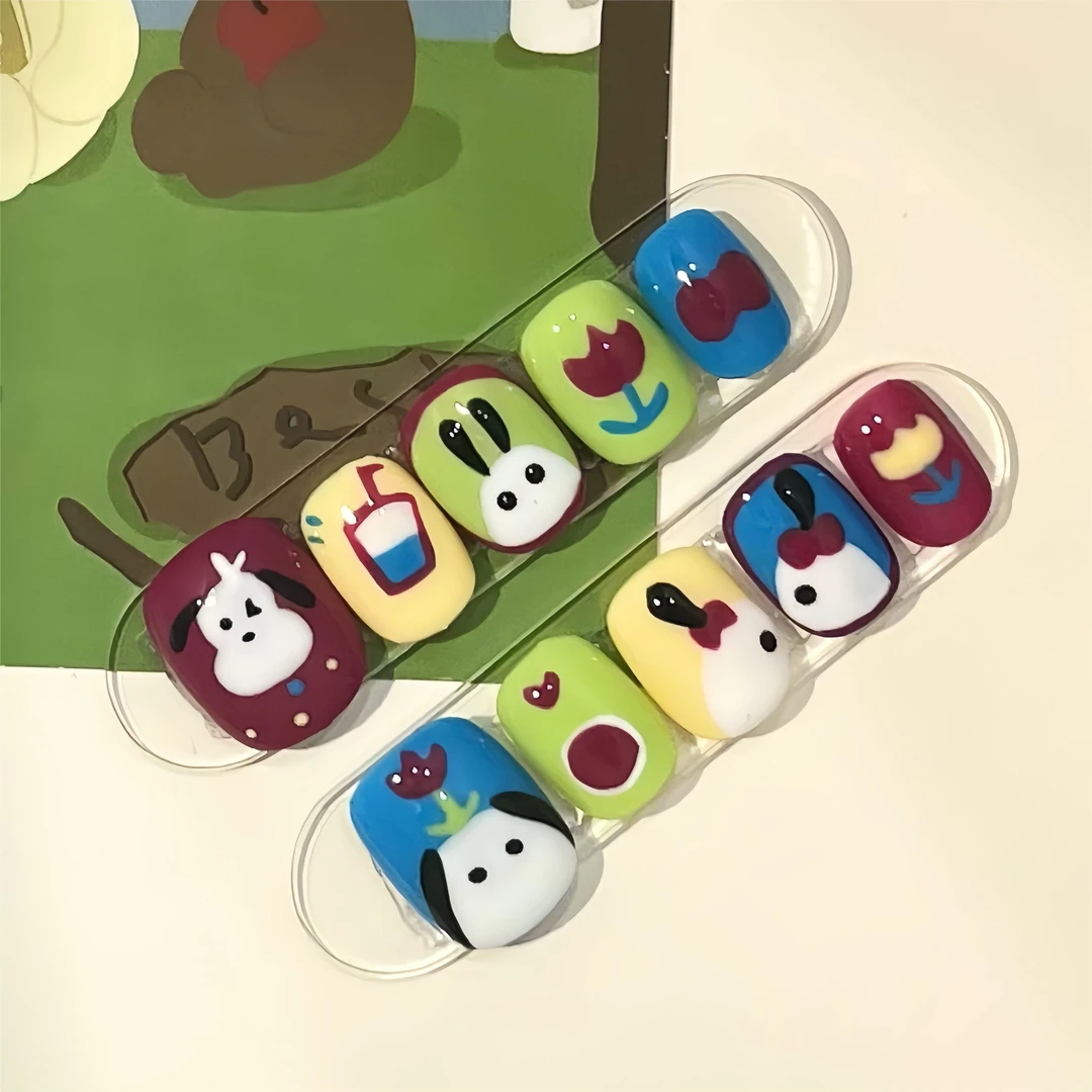 阿拉伯小狗 秋野纯手绘穿戴甲 可爱款