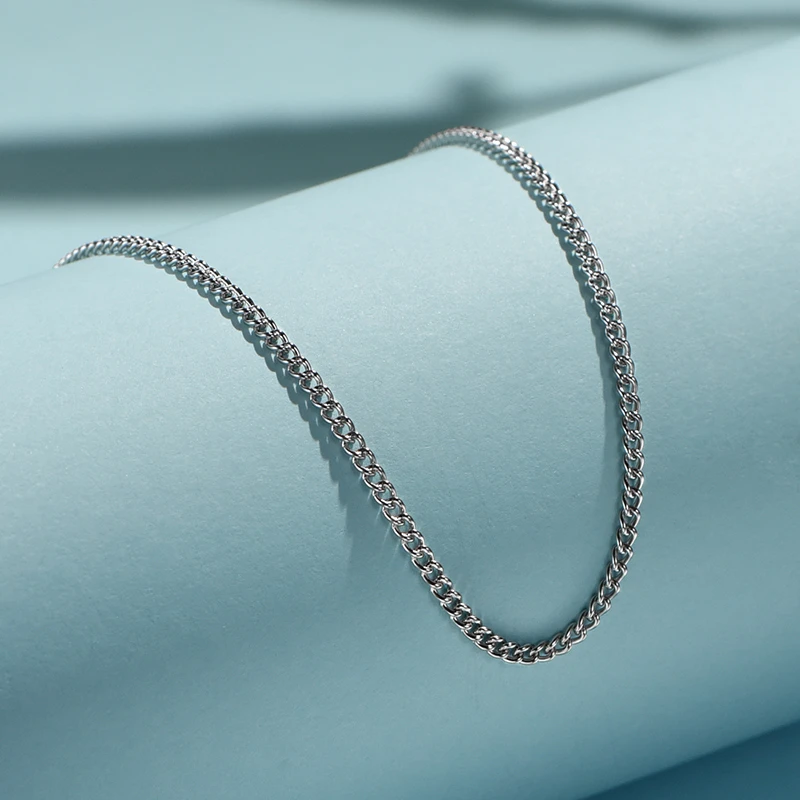 吴越老银铺 链子足银 足银纯银升平项链百搭简约个性时尚银项链
