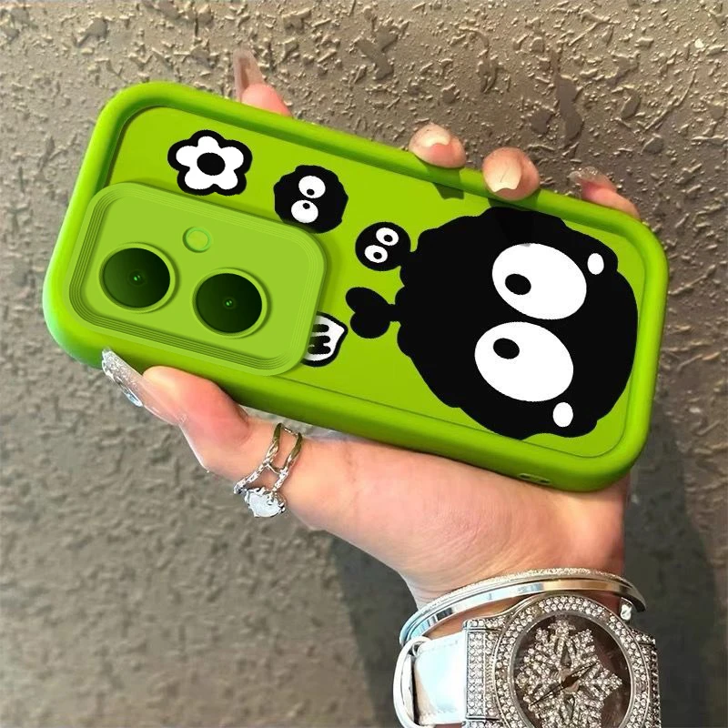 适用vivoY78+手机壳V2271A女款彩绘创意全包防摔个性高级平涂煤球