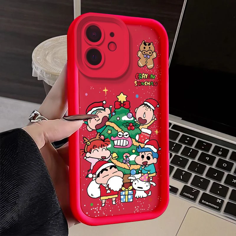 适用iPhone苹果12mini手机壳A2400高级彩绘防摔全包圣诞蜡笔小新