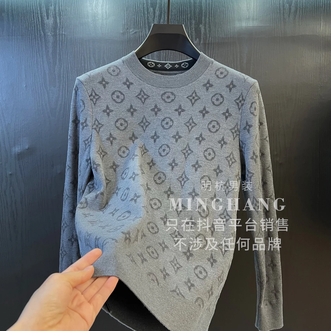 新年款！天丝羊毛！冬季新款加厚男士时尚羊毛衫百搭圆领保暖针织衫